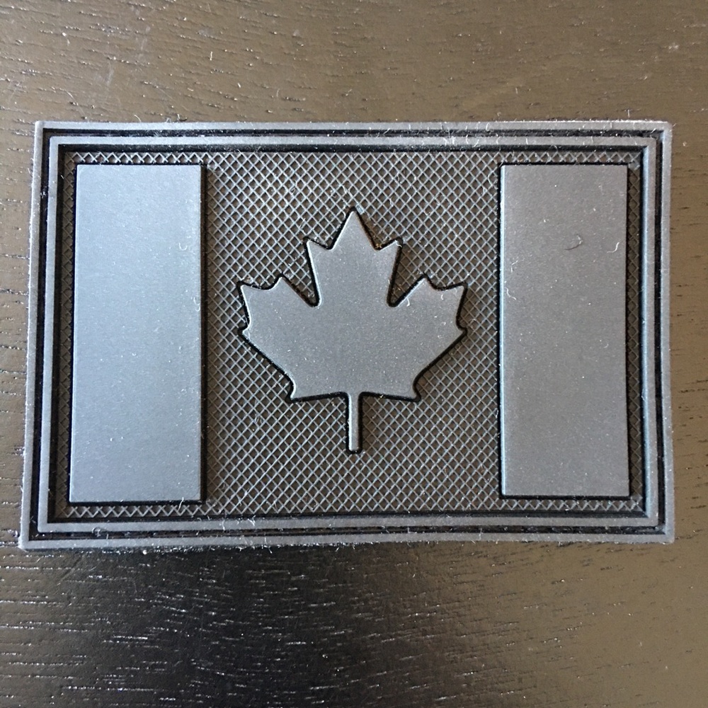 NEW PVC CANADA PATCH (LOOP BACK) - 3”x2” BLACK